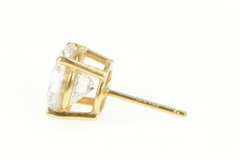 14K Yellow Gold 8.0mm Single Round Cubic Zirconia Stud Earring