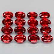 Set of 16 top red VS Garnets weighing 9.23 carats