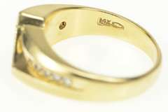 14K Yellow Gold 0.68 Ctw Squared Diamond Men's Bypass Ring