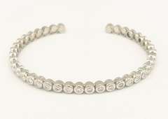 18KT WHITE GOLD DIAMOND CUFF BANGLE BRACELET BY KWIAT