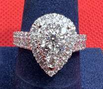 LADIES 14K WHITE GOLD ENGAGEMENT RING WITH 2.00 CARATS DIAMOND TOTAL WEIGHT