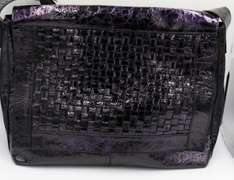 La Gioe De Toscana Purple Crush Patent Messenger Bag