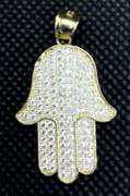 GORGEOUS HAND CRAFTED HAMZA PENDANT WITH CZS