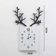 50 x 35cm Simple Wooden Antler Wall Clock