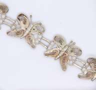 Vintage 925 Sterling Silver Filigree Butterfly Link Bracelet