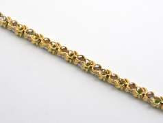 Emerald & Diamond 14k S Link Bracelet