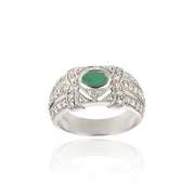 Emerald & CZ Ring