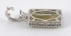 Elegant Lemon Quartz & Diamond Pendant in 14K WG