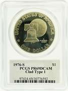 1976-S PCGS PR69 DCAM Eisenhower Silver Dollar