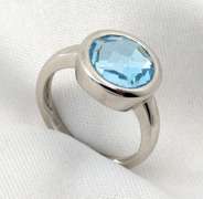 Chic Blue Topaz Ring in 14K WG