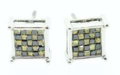 14K WHITE GOLD COLORED DIAMOND EARRINGS/STUDS