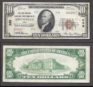 $10 1929-II First National Bank and Trust Co. of Springfield, OH Ch. 238 VF