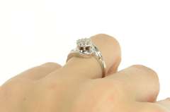14K White Gold 0.21 Ctw Round Diamond Cluster Vintage Ring