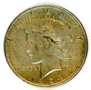 1924 Peace Silver Dollar