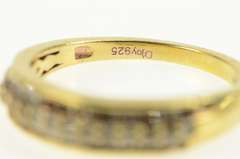 Sterling Silver Baguette Diamond Encrusted Wedding Band Ring