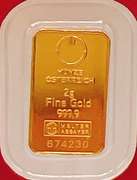 2 gram gold bar