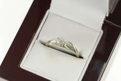 14K White Gold 0.15 Ct Diamond Solitaire Promise Engagement Ring