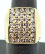 MENS 10KT SOLID YELLOW GOLD AND CZ RING