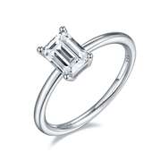 Emerald Cut 1.00ct VVS1 White F-G Fire Moissanite Ring
