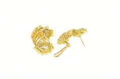 14K Yellow Gold 2.50 Ctw Diamond Curved Cluster French Clip Earrings