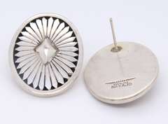 Vintage 925 Sterling Silver Navajo Signed Earrings