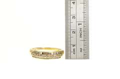 Sterling Silver Baguette Diamond Encrusted Wedding Band Ring