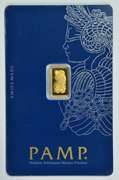 Pure .9999 fine gold 1 gram PAMP bar in custom card