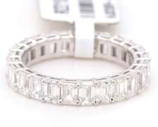 New 4.05ctw Emerald Cut Diamond Eternity Wedding Band Ring in Platinum
