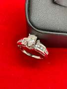 CERTIFIED 14K WHITE GOLD AND DIAMOND ENGAGEMENT RING