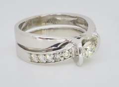1.00CTW Diamond Cross-Over Ring