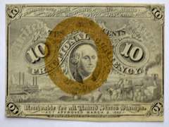 Shift Error Unc 10 Cent  Fractional Currency Note