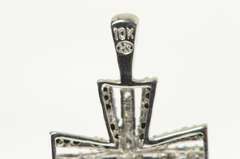 10K White Gold 0.60 Ctw Black & White Diamond Cross Pendant
