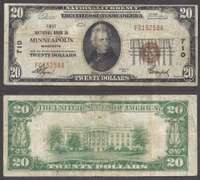 $20 1929 NBN Minneapolis MN VF