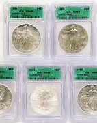 5 MS69 ASE silver coins