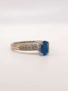 14kt White Gold, Aquamarine, & Diamond Ring