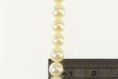 14K Yellow Gold 5.9mm Pearl Classic Simple Vintage Necklace