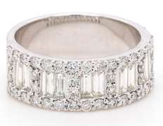 New 1.69ctw Baguette and Round Diamond Band Ring in 14K