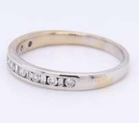 Sparkling White Gold Baguette and Round Diamond Channel Set Band