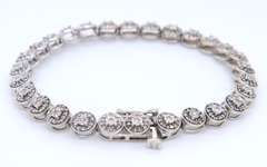 Wonderful White Gold Illusion Set Diamond Tennis Bracelet
