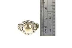 Sterling Silver Ornate Rococo Swirl Domed 14k Gold Filigree Ring