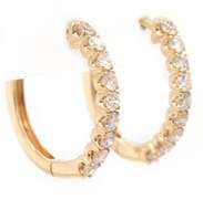 New 0.56ctw Diamond Small Oval Hoop Earrings in 14K