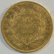 Flashy 1855-A France Napoleon 20 Francs Gold Piece