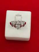 CERTIFIED LADIED PLATINUM AND DIAMOND ENGAGEMENT RING