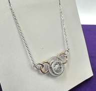 Two Tone Round and beautiful Sterling silver & Dancing Pendant