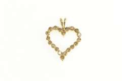 10K Yellow Gold 0.80 Ctw Champagne Diamond Heart Love Pendant
