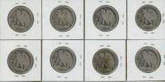 Collection of 8 better date Walking Liberty Halves 1916 to 1920-D