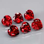 Premium 5.70ct heart cut cherry red Garnet set