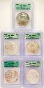5 MS69 ASE silver coins