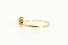 14K Yellow Gold Diamond Inset Bypass Wedding Band Ring
