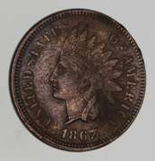 1867 Indian Head Cent - Circulated